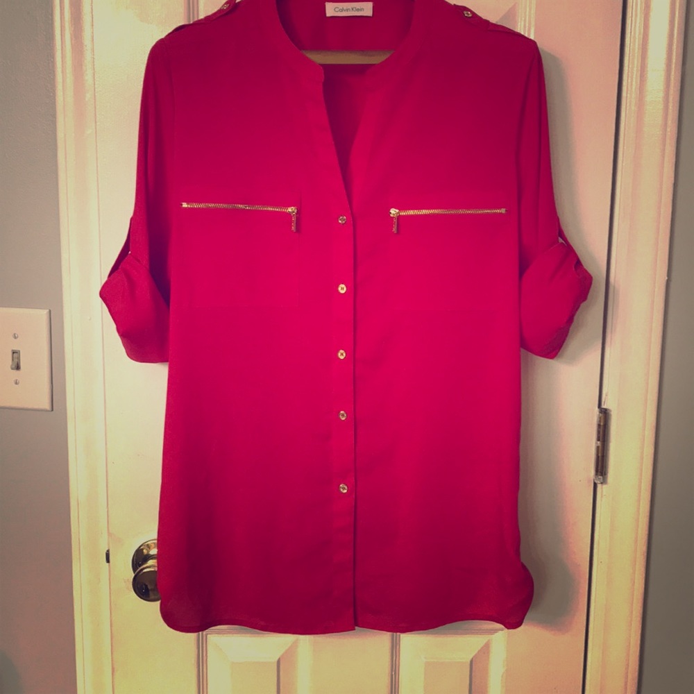 Calvin Klein Hot Pink Blouse